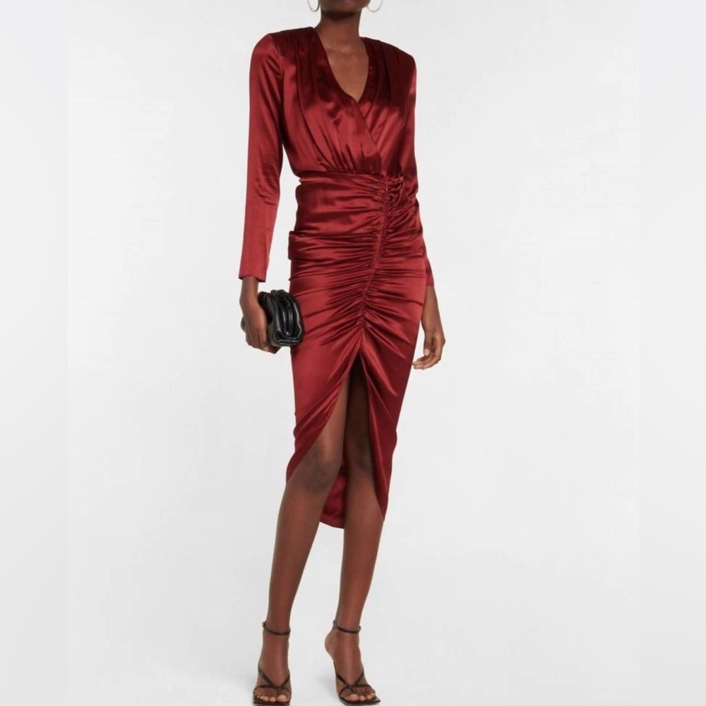VERONICA BEARD cameri midi dress in cabernet Sz 6